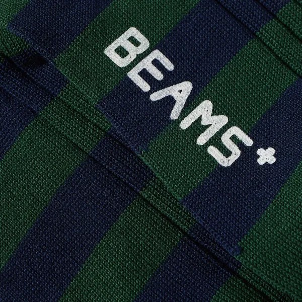 Носки в рубчик с полосками Beams Plus, зеленый