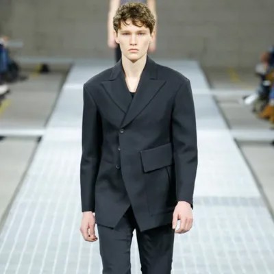 Новый модный Индивидуальный костюм средней длины для мужчин, Асимметричное пальто в европейском и американском стиле, Мужская модная верси...