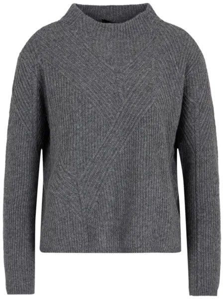 Emporio Armani джемпер из смесовой шерсти в рубчик, серый