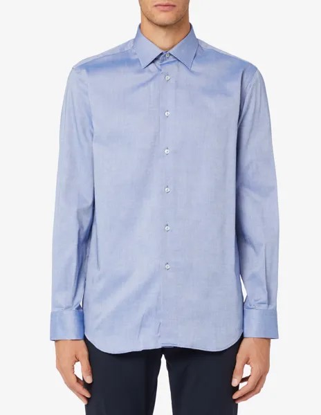Оксфордская рубашка Regular Class Sartoria Italiana, синий