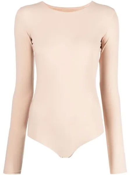 MM6 Maison Margiela боди с длинными рукавами, нейтральный цвет