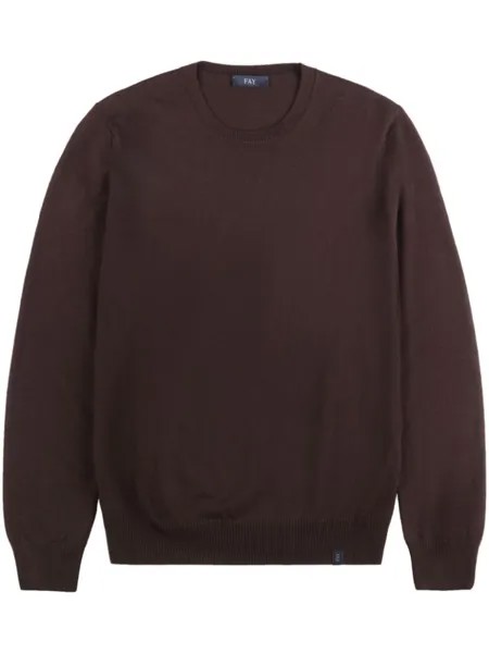 Fay свитер Maglia Girocollo, коричневый