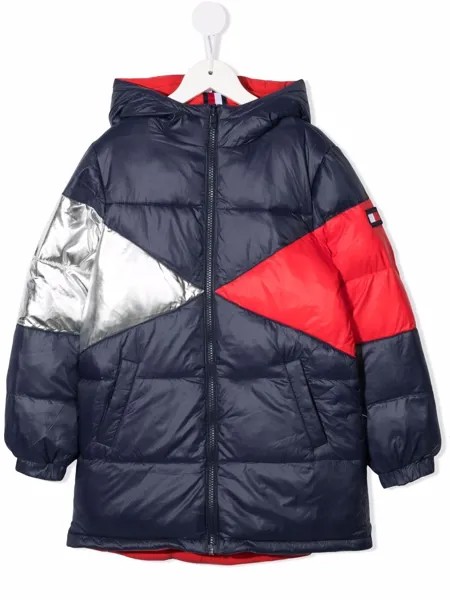 Tommy Hilfiger Junior парка в стиле колор-блок с логотипом