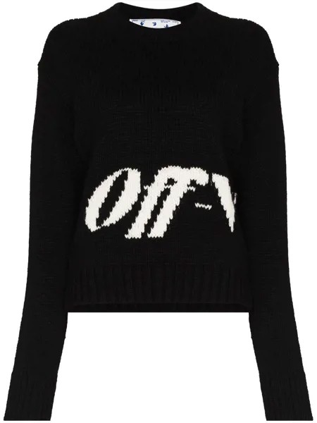 Off-White intarsia logo crew-neck jumper