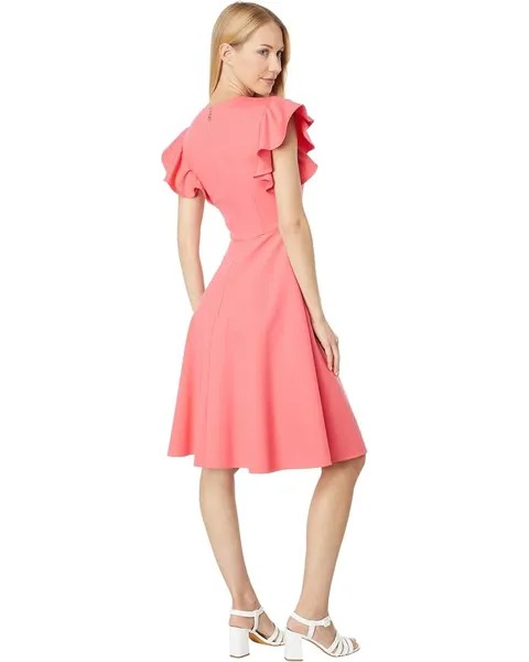 Платье Kate Spade New York Flutter Sleeve Ponte Dress, цвет Dark Coral Lipstick