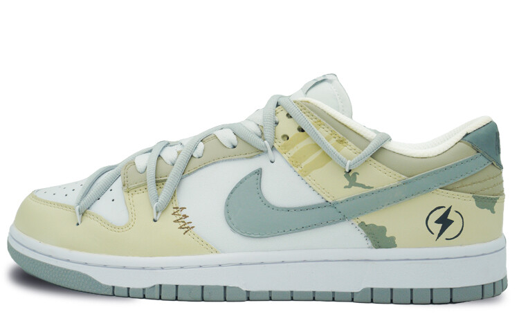 Кроссовки Nike Dunk Skateboarding Shoes Women's Low-top Grey/white, хаки
