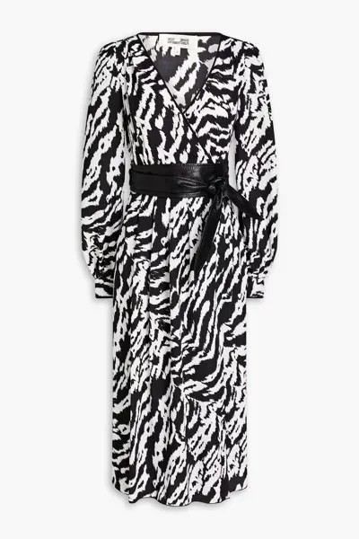 Платье из плиссированного крепа Celestia с эффектом запаха и принтом Diane Von Furstenberg, белый