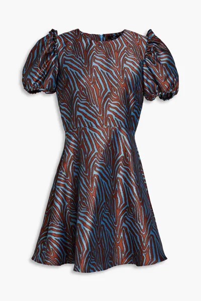 Жаккардовое мини-платье со сборками Paul Smith, коричневый