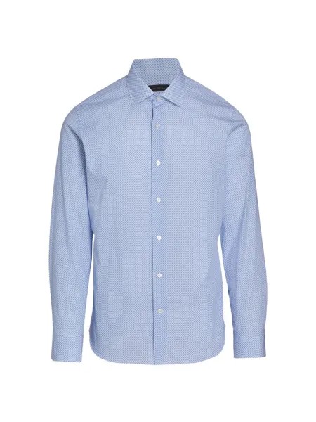 Мини-рубашка в горошек с цветочным принтом Saks Fifth Avenue, синий