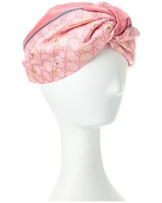 Женская шелковая повязка на голову Gucci с принтом Gg, розовая, M