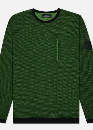 Мужской свитер Stone Island Shadow Project Light Double Face Mesh Crew Neck, цвет зелёный, размер XL