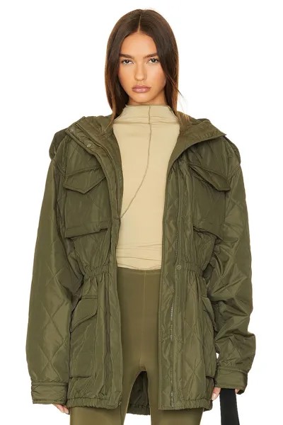 Куртка Norma Kamali Quilted Hooded Cargo, милитари