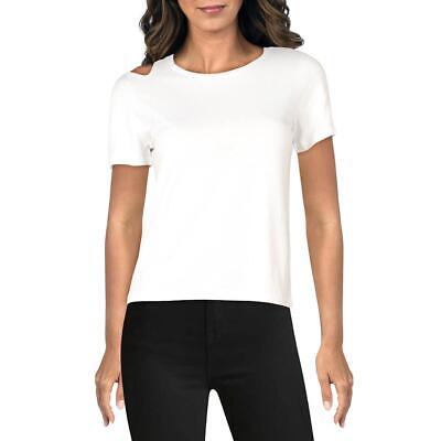 Женская белая вязаная футболка Aqua с круглым вырезом Top XS BHFO 4446