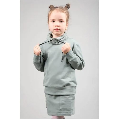 Толстовка DaEl kids, размер 128, зеленый, серый