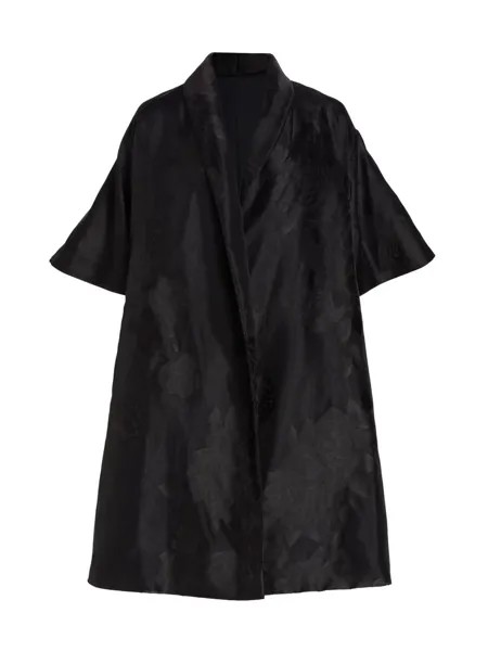 Оперное пальто Fil Coupe с рукавами-кимоно и цветочным принтом Amsale, черный
