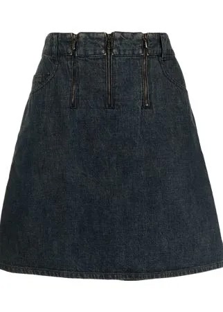 Chanel Pre-Owned джинсовая юбка 2000-х годов с молниями