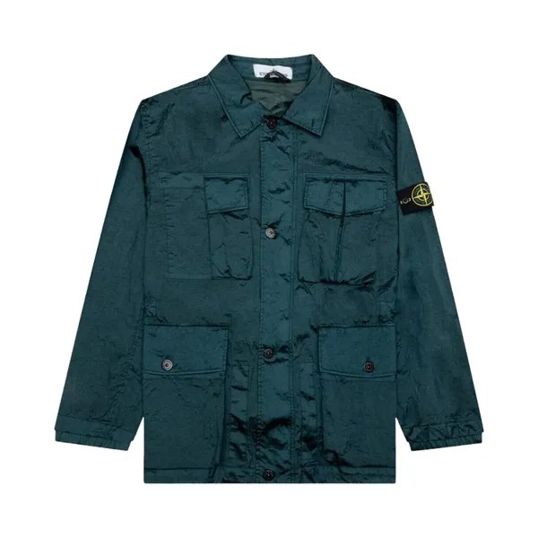 Куртка Stone Island Giubbotto Shirt 'Bottle Green', зеленый