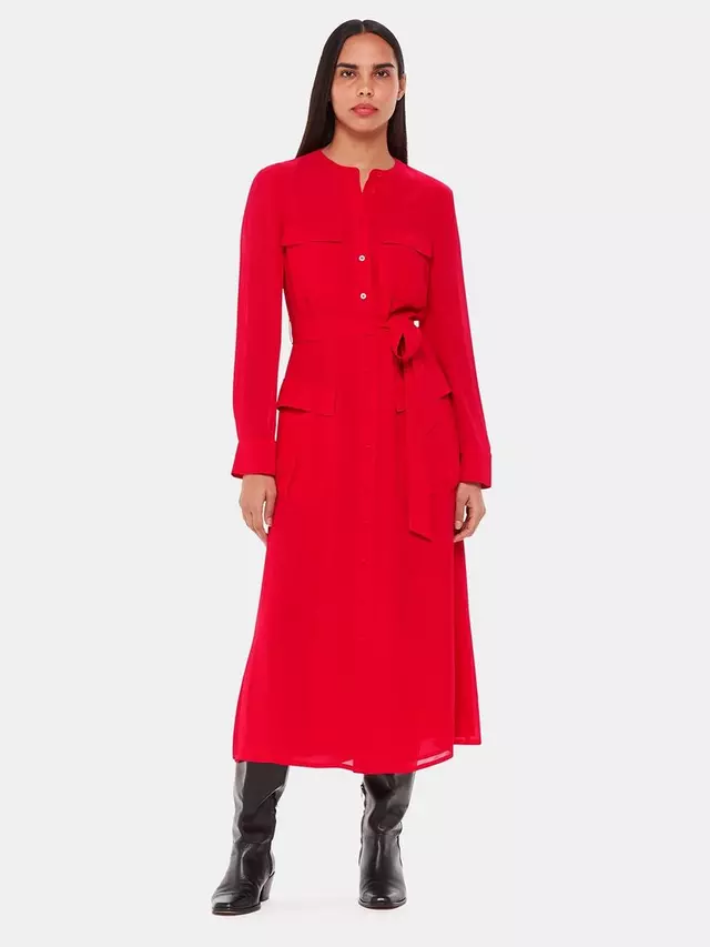 Платье Whistles Nia Pocket Detail Midi Shirt, красный