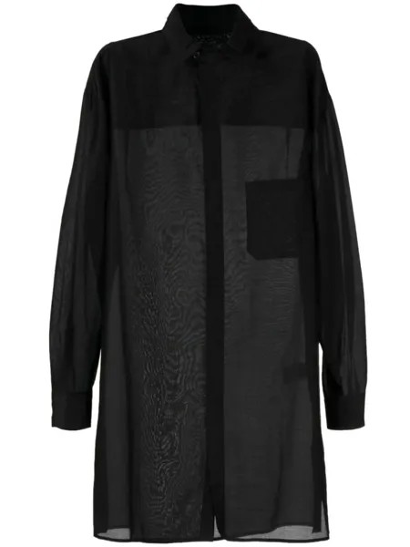 Yohji Yamamoto рубашка с двойным воротником, черный