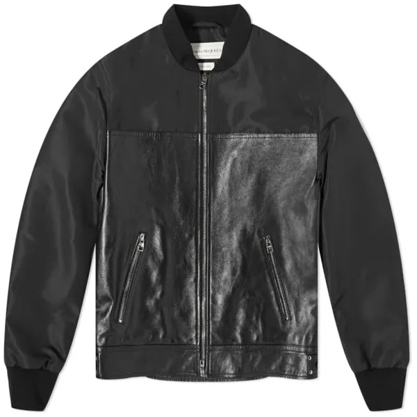 Куртка Alexander Mcqueen Hybrid Leather, черный