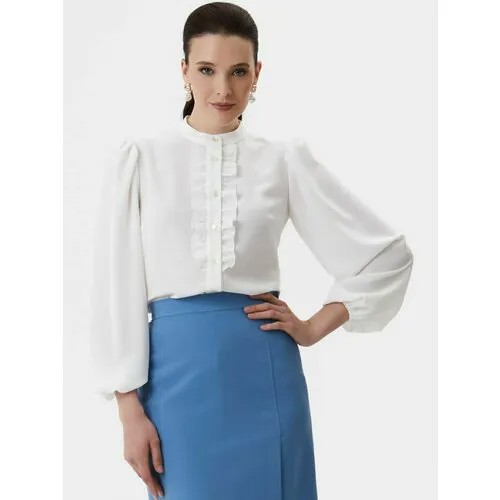 Блуза Арт-Деко, размер 52, белый
