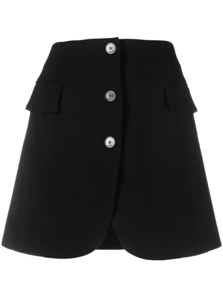 Lanvin юбка мини из вирджинской шерсти, черный