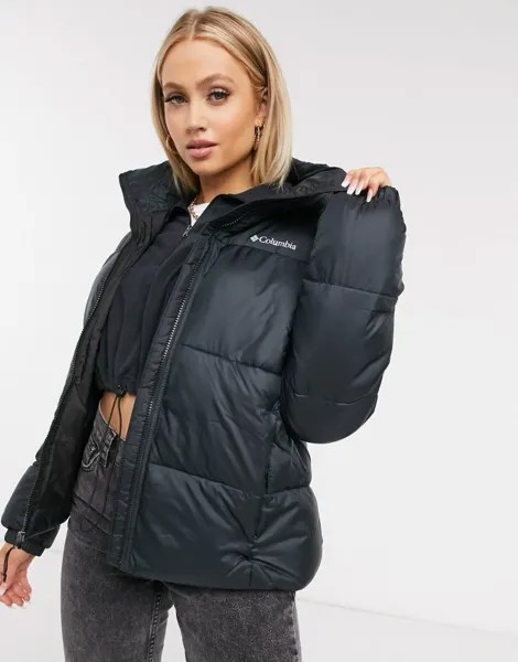 Черный пуховик Columbia
