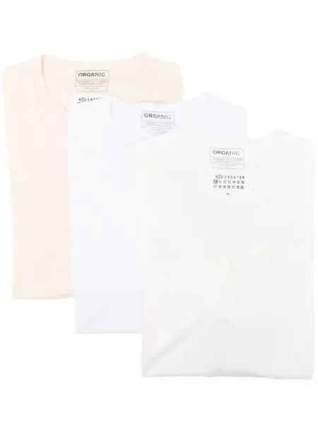 Maison Margiela комплект из трех футболок из органического хлопка, белый