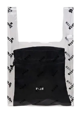 Прозрачная сумка с мешком, 31x9x36 см MSGM детская