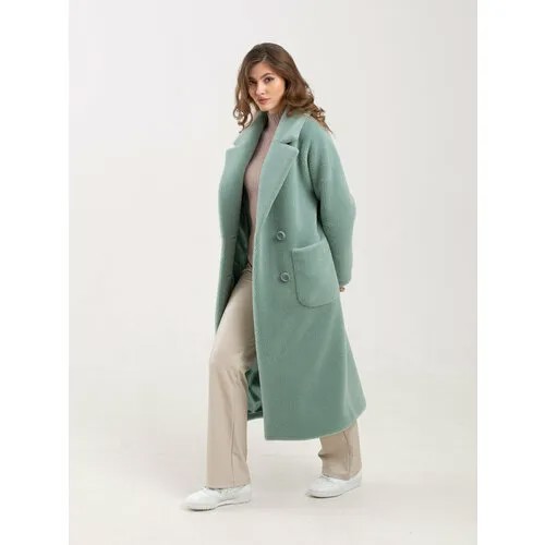 Пальто, размер 46, зеленый