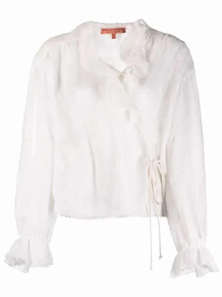Ermanno Scervino прозрачная блузка с оборками