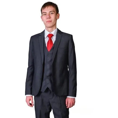 Костюм Класс и К, пиджак и брюки, классический стиль, размер 44/176, серый