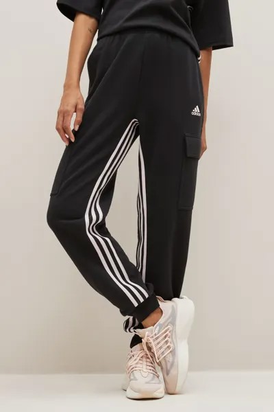 Спортивная одежда Зауженные джоггеры-карго для танцев с 3 полосками и высокой талией adidas, черный