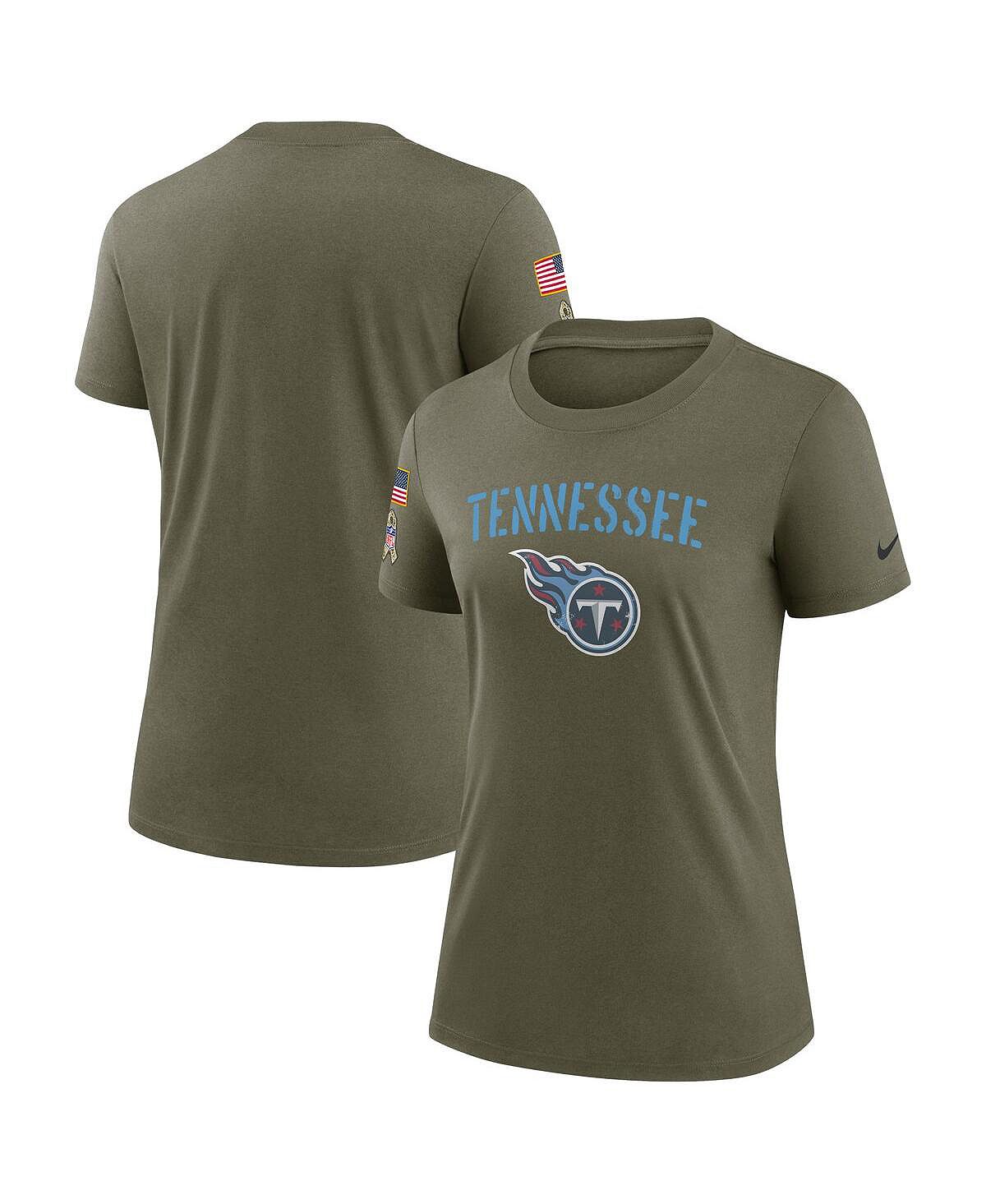 Женская оливковая футболка Tennessee Titans 2022 Salute To Service Legend Nike