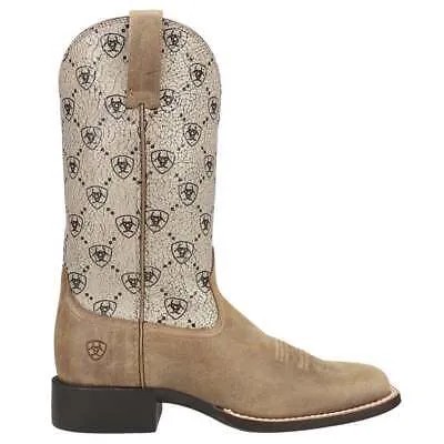Женские коричневые повседневные ботинки Ariat Round Up Logo Square Toe Cowboy 10040362