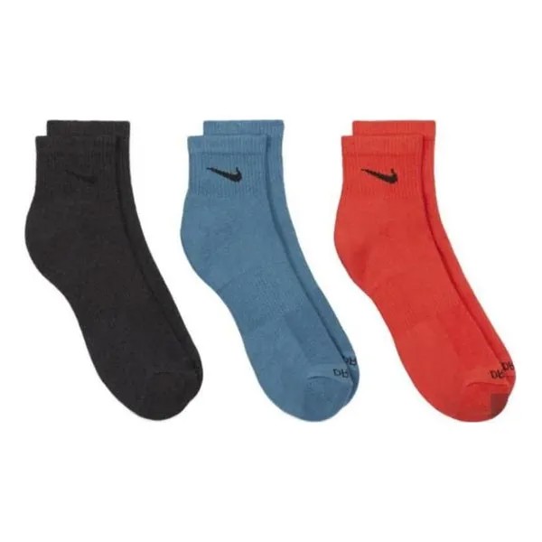 Носки Nike Everyday Plus Cushioned Training Ankle Socks (3 Pairs) 'Black Blue Red', мультиколор
