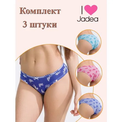 Трусы Jadea, 3 шт., размер 3, мультиколор, розовый, зеленый, голубой