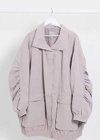 Свободная парка лавандового цвета с объемными рукавами ASOS DESIGN Curve-Фиолетовый цвет