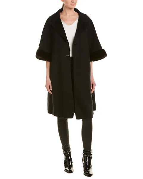 Женское шерстяное пальто Fendi с укороченными рукавами 44