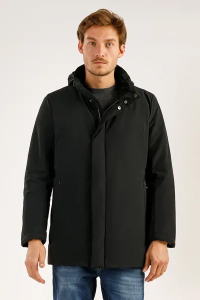 Пальто мужское Finn Flare A19-21034 черное XL