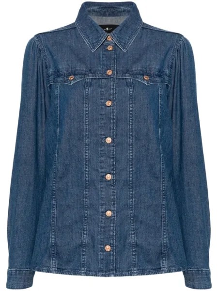 7 For All Mankind джинсовая рубашка в стиле вестерн, синий