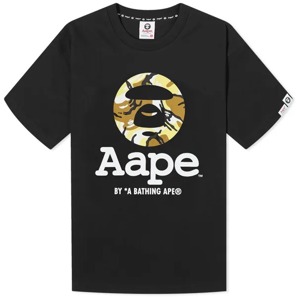 Футболка Aape Og Moonface New Yem Camo, черный