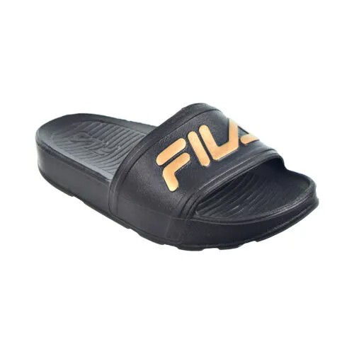 Детские шлепанцы Fila Sleek LT Черный-Золотой Металлик 3SM00001-040