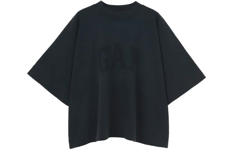 Футболка Balenciaga X унисекс, черная, выстиранная Yeezy, черный