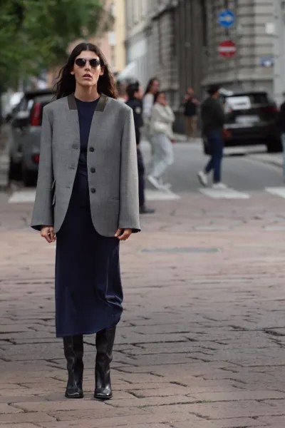 Пиджак из 100% шерсти ZARA, серый мергель