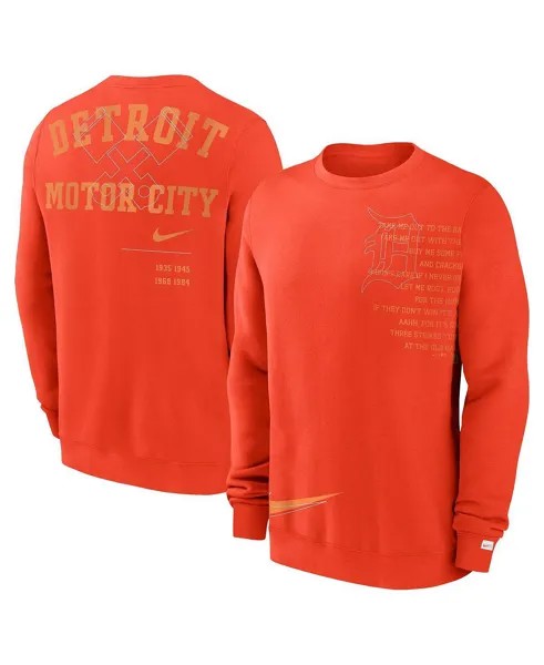 Мужской оранжевый флисовый пуловер свитшот Detroit Tigers Statement Ball Game Nike