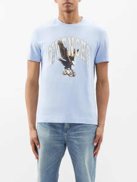 Футболка из хлопкового джерси с принтом eagle Givenchy, синий