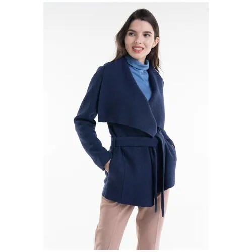 Жакет с широким воротником и поясом Stella Di Mare Dress 215-17 Синий 44