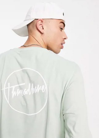 Шалфейно-зеленый лонгслив с логотипом Threadbare-Многоцветный