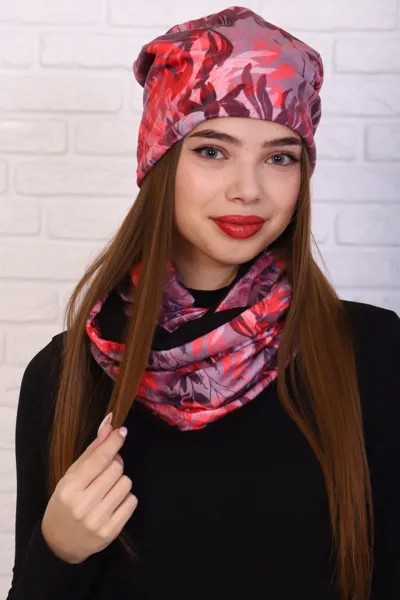 Комплект женский шапка и шарф-снуд iv83602 56-58